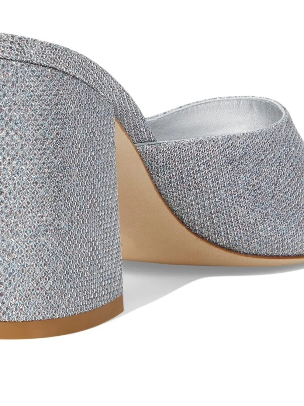 Stuart Weitzman Tia 85 Flareblock Slide Silver Sandals Women's 7 B - SAVE $100.0 - Picture 6 of 6